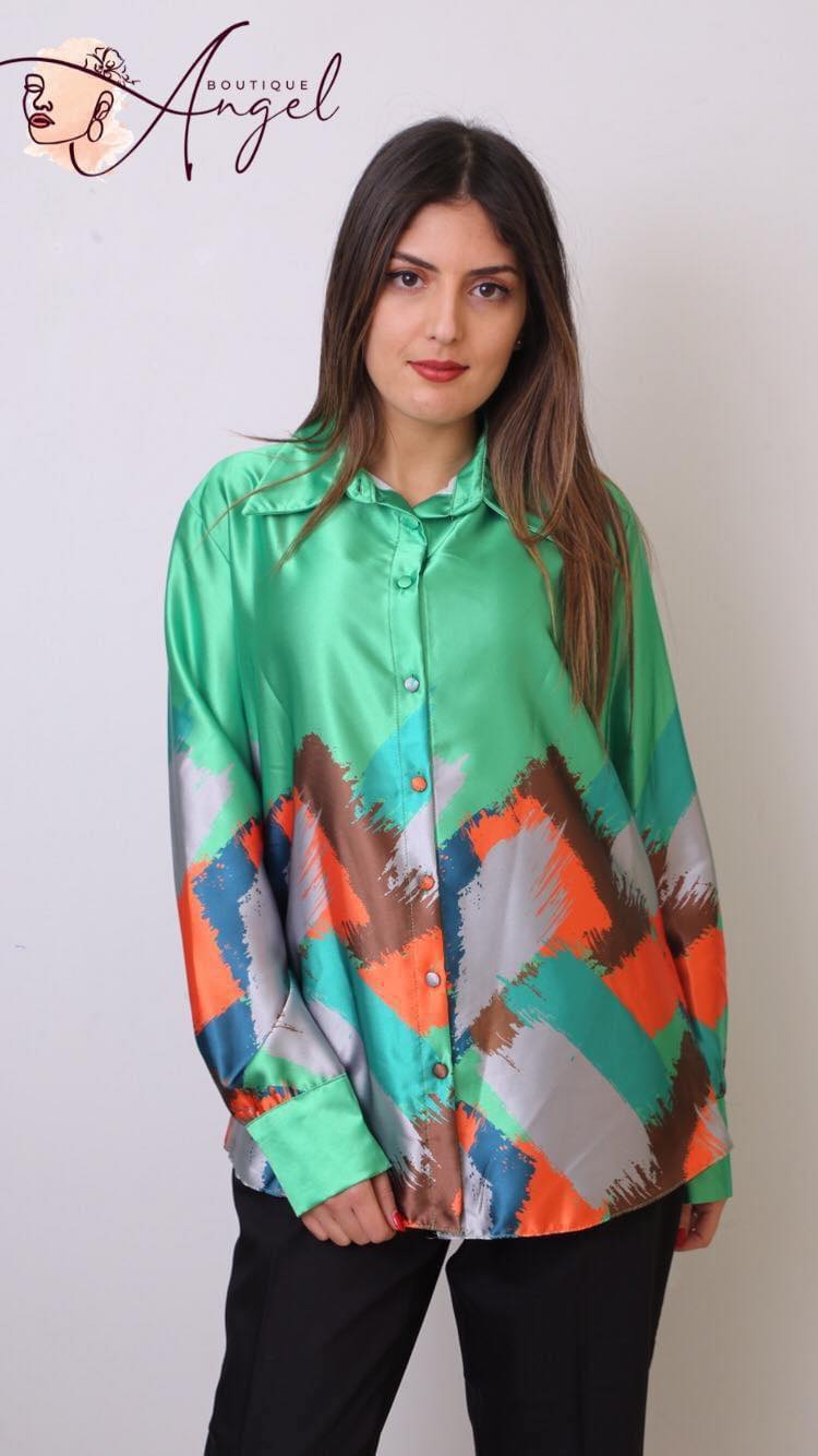 Chemise-Satin-Multicolore